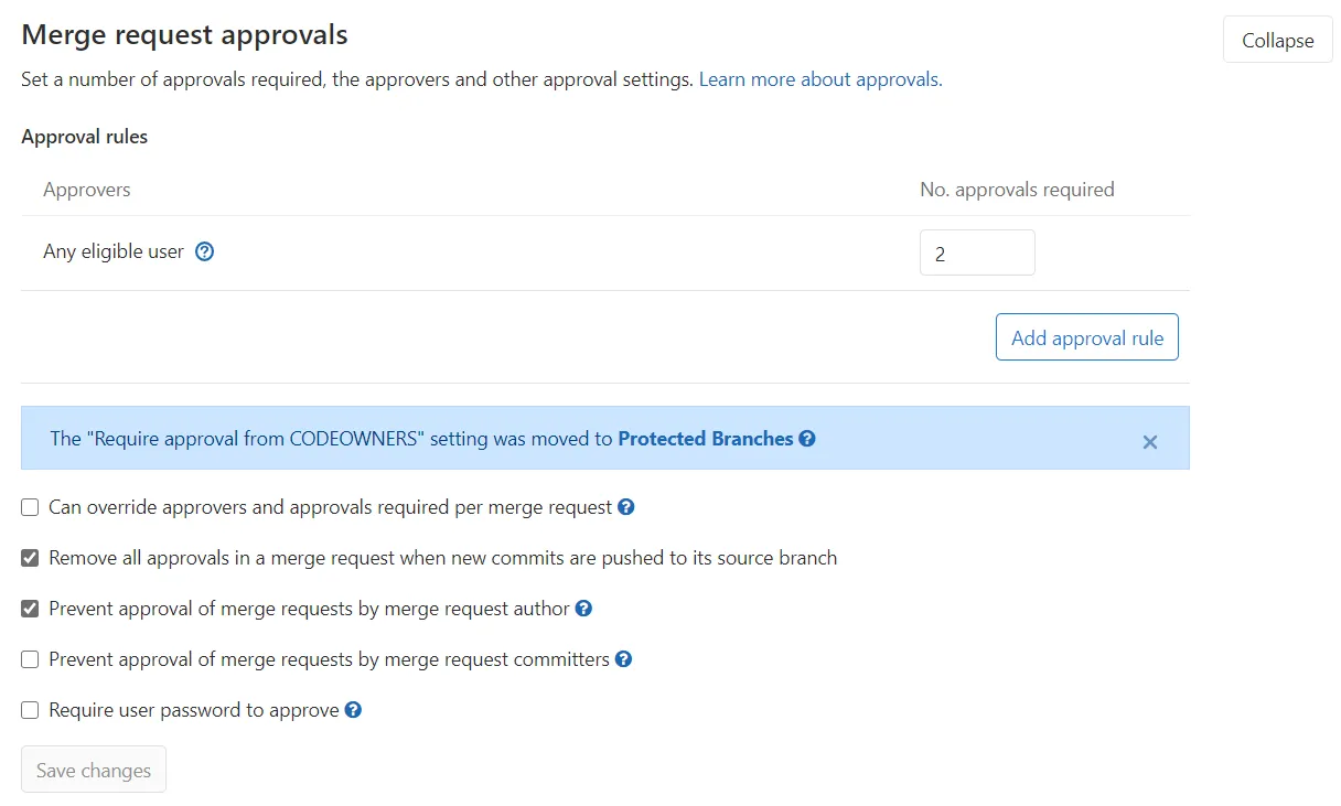 GitLab merge request approvals